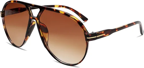Vista 4 de Lentes de sol estilo aviador retro para mujeres y hombres, de gran tamaño, clásicos de los años 70, vintage, a la moda, sin enredos, cuadrados