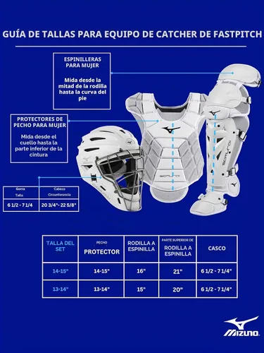Vista 3 de Mizuno Mizuno Samurai - Conjunto de equipo de receptor en caja para mujer Blanco