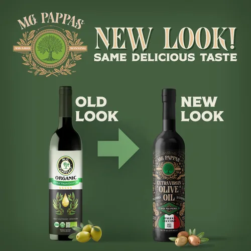 Vista 3 de M.G. PAPPAS Aceite de oliva orgánico italiano extra virgen prensado en frío, galardonado, AOVE sin filtrar, sin gluten, sin alérgenos, aceite