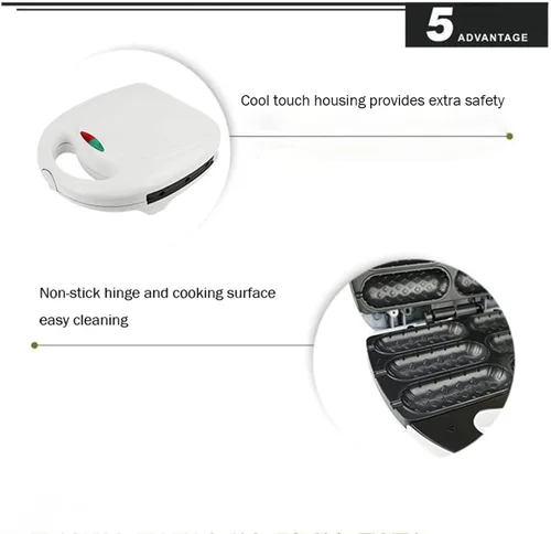 Vista 3 de Máquina para hacer perros de maíz, máquina antiadherente de 750 W para hacer gofres para barbacoas, perfecto para perros calientes en un palo