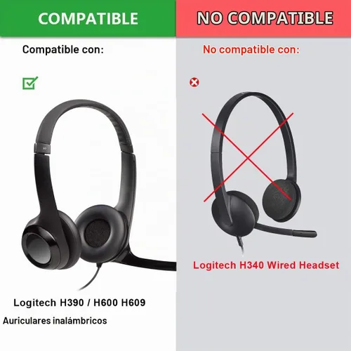 Vista 2 de Defean Almohadillas para auriculares Logitech H390/H391/H600/H609/H760
