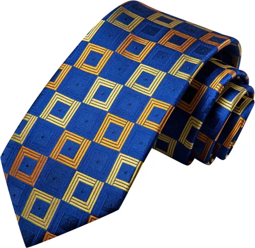 Vista 286 de Hi-Tie Corbata clásica de cachemira para hombre con pañuelo y gemelos a cuadros