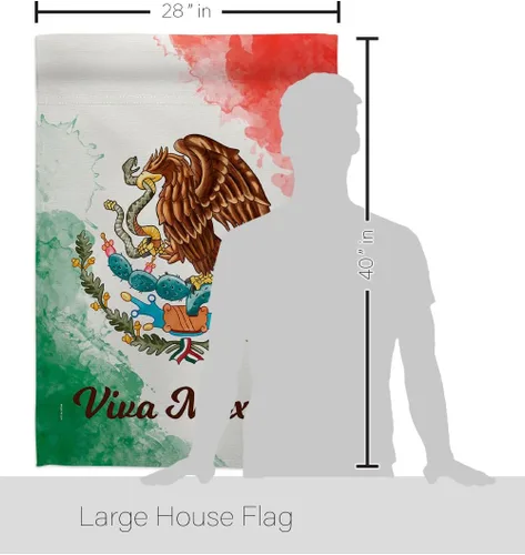 Vista 2 de Ornamento Collection Viva México Casa Bandera Pack de Nación Regional Internacional Mundo País Particular Área Decoración Banner Pequeño Jardín