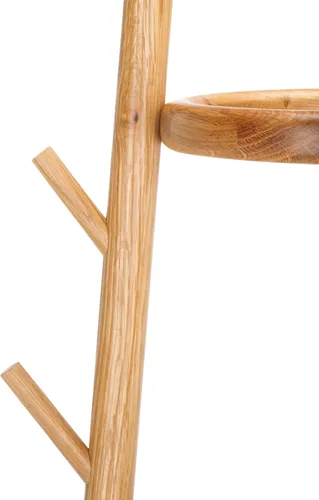 Vista 3 de SAFAVIEH Couture Collection Abellina - Perchero de madera maciza natural con cesta de almacenamiento