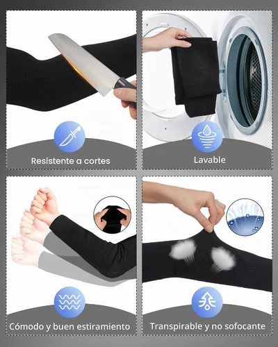 Vista 5 de Geyoga 2 pares de fundas protectoras de piel, mediano, Hppe; negro