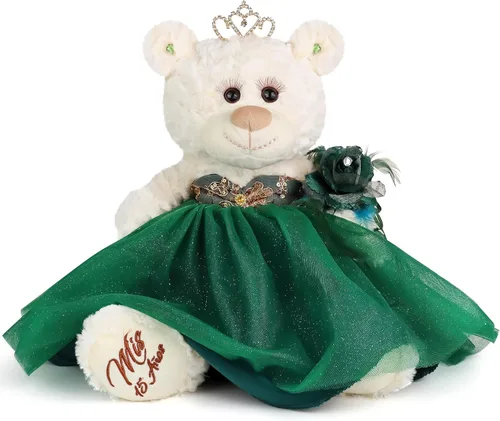 Vista 10 de COLECCIÓN KINNEX DESDE 1997 Oso de Quince Años de 12" Oso de Peluche de Quince Años con Vestido Bordado Mis 15 Años (Pieza Central) ~ B09631-4