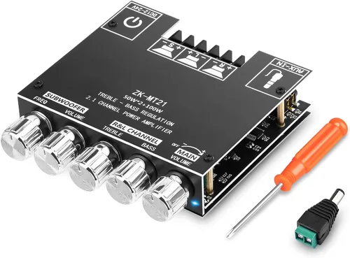 Vista 18 de Daakro 2 placas amplificadoras Bluetooth ZK-1001B, placa amplificador de canal mono de 100 W con función de emparejamiento TWS, CC 7-24 V, entrada