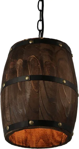 Vista 8 de Madera antigua barril de vino lámpara colgante colgante rústico cocina bar techo lámpara accesorios de luz