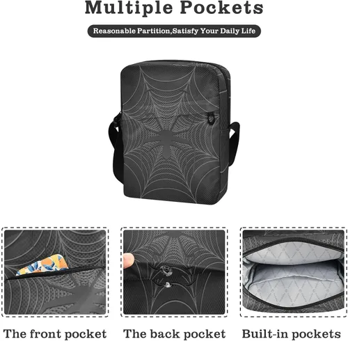 Vista 2 de Daisies Messenger Bag for Women Men Side Bag for Travel Workout