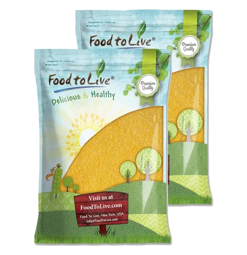 Vista 10 de Polenta, 12 onzas – sémola de maíz amarilla, harina de maíz molida, cocción rápida, vegano, kosher, a granel, ideal para cereales calientes