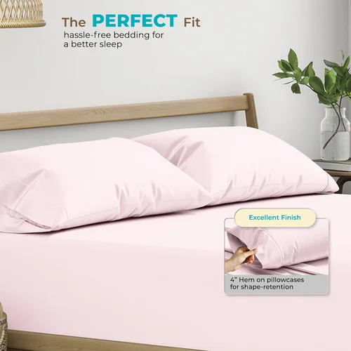 Vista 4 de THREAD SPREAD Fundas de Almohada Tamaño Queen Juego de 2 - Densidad de 800 Hilos 100% Algodón Egipcio Fundas de Almohada Tamaño Estándar, Suaves