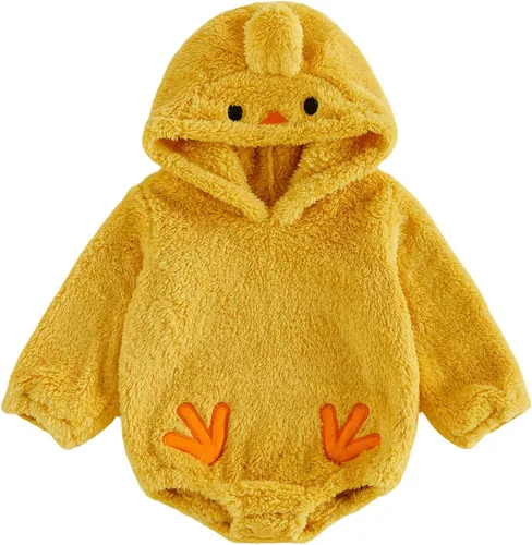 Vista 9 de Baby Halloween Costume Chicken Hooded Romper Halloween Outfit R-yellow