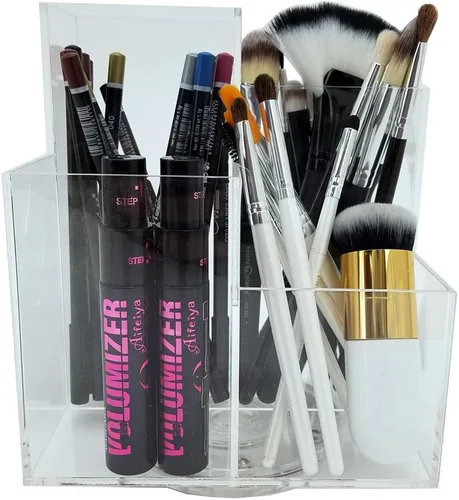 Vista 3 de OnDisplay Bandeja organizadora de cosméticos/maquillaje de acrílico giratoria Sky
