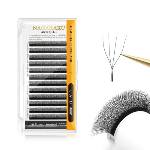 Vista 246 de NAGARAKU Extensiones de pestañas prefabricadas en abanico 3D W 0.05 C 0.315 0.05-C 3D W