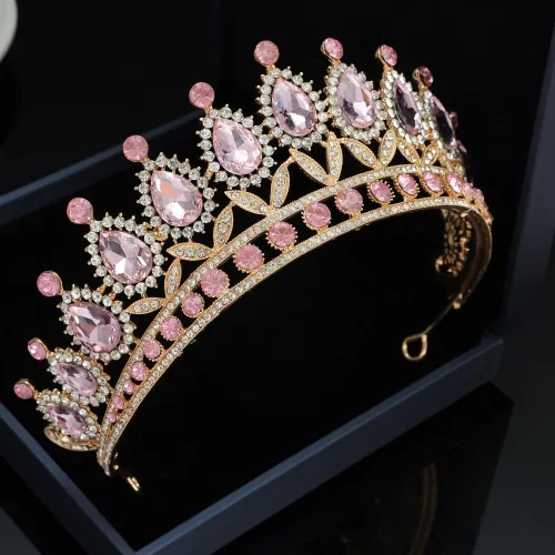 Vista 9 de Kamirola Tiaras - Corona de princesa para mujeres y niñas, diademas de cristal para novia, princesa para boda y fiesta (TR21)