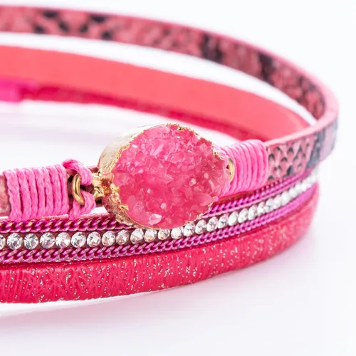 Vista 214 de FANCY SHINY - Pulsera de cuero estilo bohemio, pulsera de cuentas de cristal con cierre magnético, regalos de joyería para mujer