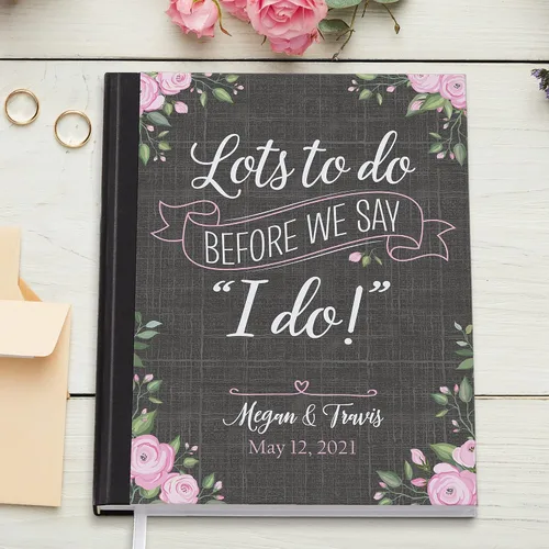 Vista 2 de Let's Make Memories Cuaderno personalizado para novias, planificador de boda, organizador de recuerdos, mensaje personalizado