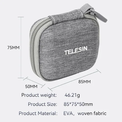 Vista 2 de TELESIN Funda pequeña mini para Insta360 GO3 Go2 DJI Osmo Action 4 Action 3 Camera, funda protectora de transporte también compatible con GOPRO Hero
