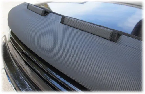 Vista 5 de AB3-00424 Brasier de capucha con aspecto de fibra de carbono, compatible con Nissan 370Z desde 2009 NISMO Front End Nose Mask Bonnet Bra