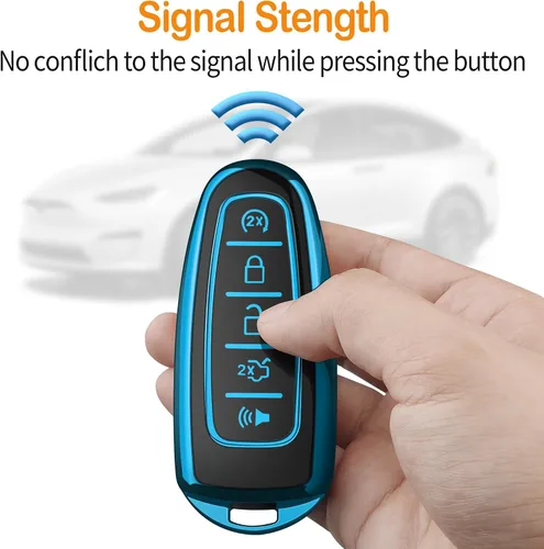 Vista 5 de Funda para Llavero de Ford con Llavero Carcasa de Llave de Protección Completa Suave Estuche de Llave Compatible con Ford C-Max Edge Escape