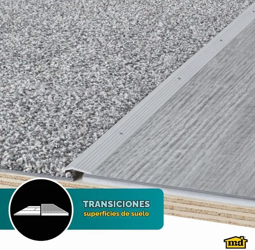 Vista 10 de MD - Moldura de alfombra de construcción, aluminio plateado, 7/8 pulgadas x