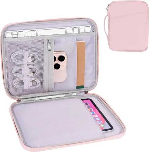 Vista 16 de Funda acolchada para tablet de 8 a 9 pulgadas, bolsa de viaje acolchada para Galaxy Tab A9 8.7/Tab A 8.4/Fire HD 8, estilo cartera con bolsillo