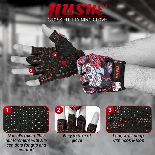 Vista 5 de Hushe' Guantes de levantamiento de pesas, guantes de entrenamiento, guantes de gimnasio, guantes de ciclismo para mujeres, para gimnasio, fitness