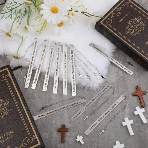 Vista 6 de Thenshop 10 marcapáginas de la Biblia, regalos de graduación 2026, regalos de bautismo para niñas adolescentes, marcadores cristianos para mujeres
