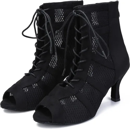 Vista 5 de Zapatos de baile latino para mujer, zapatos de baile de salsa para mujer, tacón de 3 pulgadas