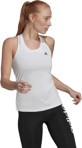 Vista 6 de adidas Camiseta sin mangas deportiva de 3 rayas para mujer Wonder Mauve-white