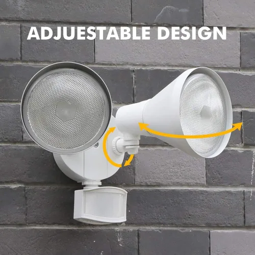 Vista 4 de LUTEC 1800LM Luz LED con Sensor de Movimiento al Aire Libre, Luz de Seguridad de Cabezal Doble, 3000K, Luz de Inundación Exterior Impermeable