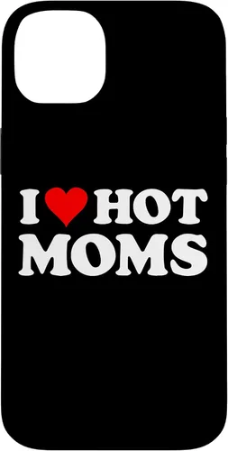 Vista 15 de Funda con texto en inglés "I Love Hot Moms Red Heart para iPhone 16
