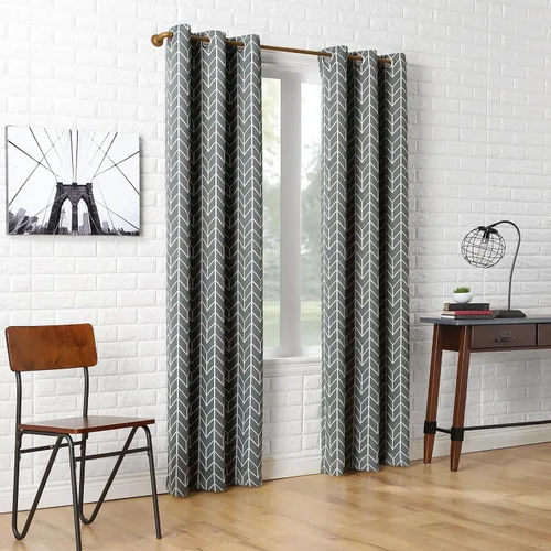 Vista 6 de Sun Zero Kenwood - Cortina con ojales, diseño de chevron