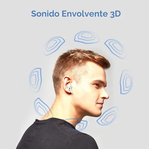 Vista 6 de Auriculares inalámbricos, auriculares Bluetooth, auriculares con cancelación de ruido, auriculares 3D 4, auriculares intrauditivos con graves