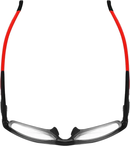 Vista 2 de BroLizard - Brazos de repuesto para Oakley Crosslink Glass Satin Black Frame - Rojo con anillo de icono