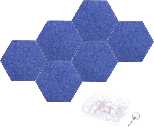 Vista 15 de PATIKIL Tablón de anuncios de fieltro, 12 x 10 pulgadas, paquete de 6 azulejos de fieltro hexagonales autoadhesivos para paneles de pared a prueba