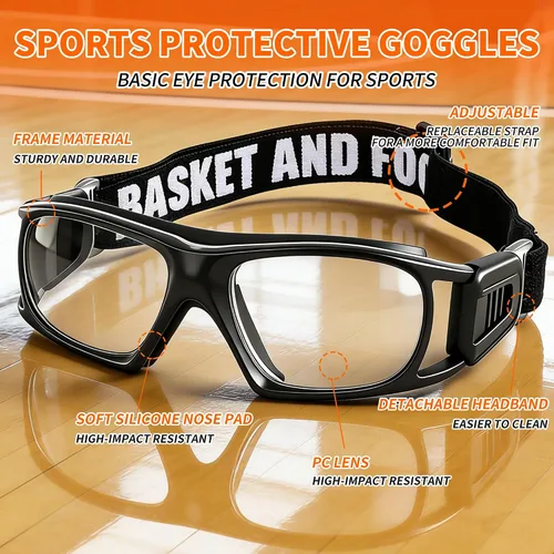 Vista 3 de SooGree Anteojos deportivos para hombres y mujeres, para baloncesto, fútbol, deportes, antiniebla, choque, colisión, gafas de uso