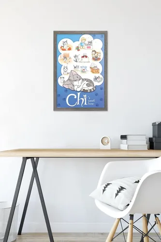 Vista 6 de Trends International Chi's Sweet Home - Póster de pared, 22.4 pulgadas de largo x 14.7 pulgadas, versión enmarcada en madera de granero