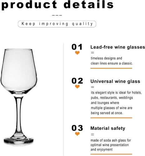Vista 9 de LUXU Juego de copas de vino de 4,15 onzas líquidas