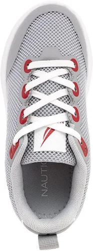 Vista 4 de Nautica Zapatos deportivos con cordones para niños, cómodos zapatos para correr para niños y niñas, niños pequeños y grandes