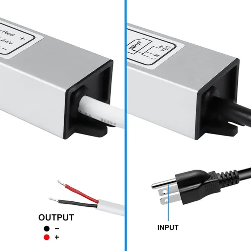 Vista 6 de inShareplus fuente de poder LED, 24V 40W IP67 impermeable para exteriores, transformador de bajo voltaje de CA 90-140V a CC 24V 1.7A, adaptador