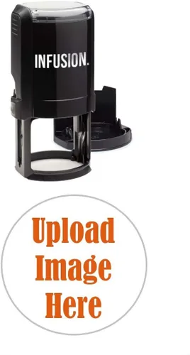 Vista 8 de Infusion 1-5/8" x 1-5/8" Personalizado, Grande, Ronda Autoentintado Logo Sello, Negro