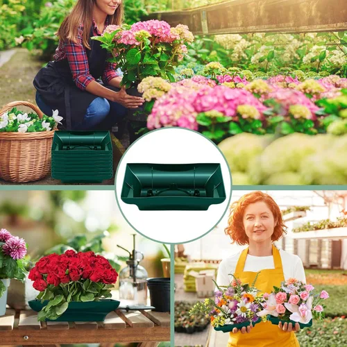 Vista 6 de Mumufy 12 unidades de suministros florales de diseño verde cuencos para arreglos florales, suministros de suministros floristería cuencos