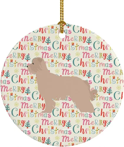 Vista 94 de Caroline's Treasures Affenpinscher - Adorno de cerámica con texto en inglés "Merry Christmas", multicolor para colgar en el árbol de Navidad
