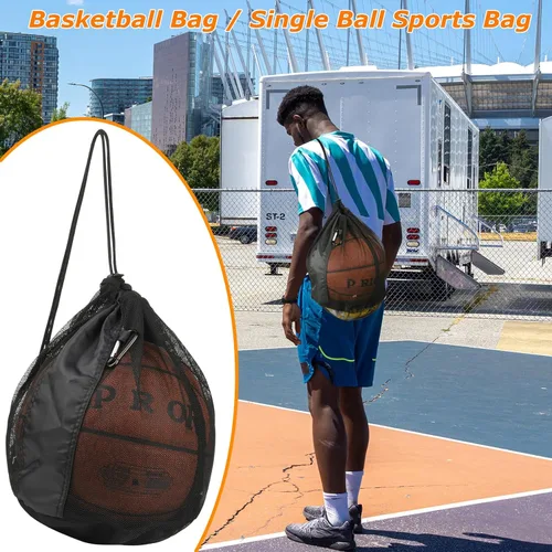 Vista 7 de Cosmos Mochila de baloncesto – Bolsa de baloncesto – Bolsa de almacenamiento de una pelota de fútbol de malla para equipo de voleibol y rugby