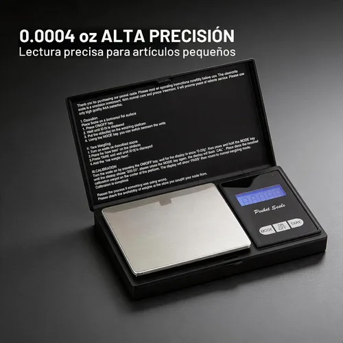 Vista 2 de Báscula digital de bolsillo para cocina, 1.76 oz por 0.00 oz (batería incluida)