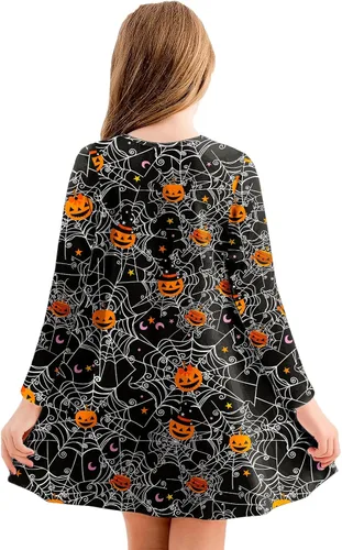 Vista 5 de Vestido de manga larga con estampado de Mardi Gras para niñas de 3 a 12 años