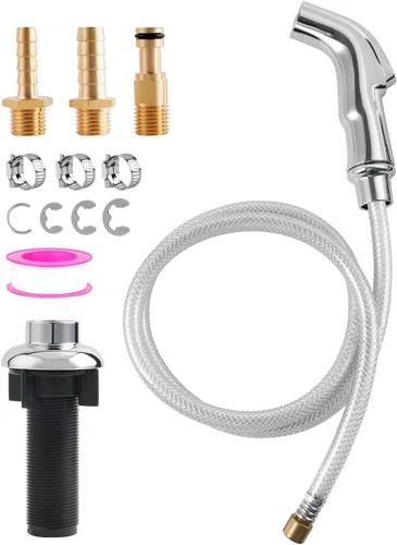 Vista 9 de Hygie Rinse Accesorio universal para rociador de fregadero para grifo, cabezal rociador lateral de cocina compatible con Delta, Moen, Kohler y otras