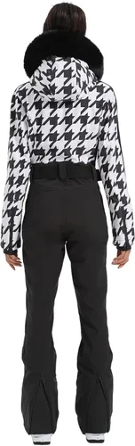 Vista 97 de GSOU SNOW Traje de esquí para mujer, traje de nieve de una pieza, para snowboard, delgado, aislante, impermeable, resistente al viento