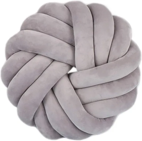 Vista 9 de Cyprinus Carpio Almohada creativa con nudo de bola de rosa, cojín de flor para sofá, almohada lumbar, decoración (rosa-C)
